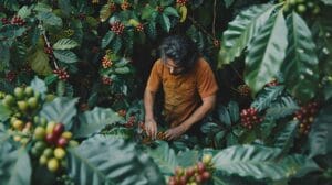 Ilustrasi perkebunan kopi Aceh Gayo di Sumatra - Freepik AI