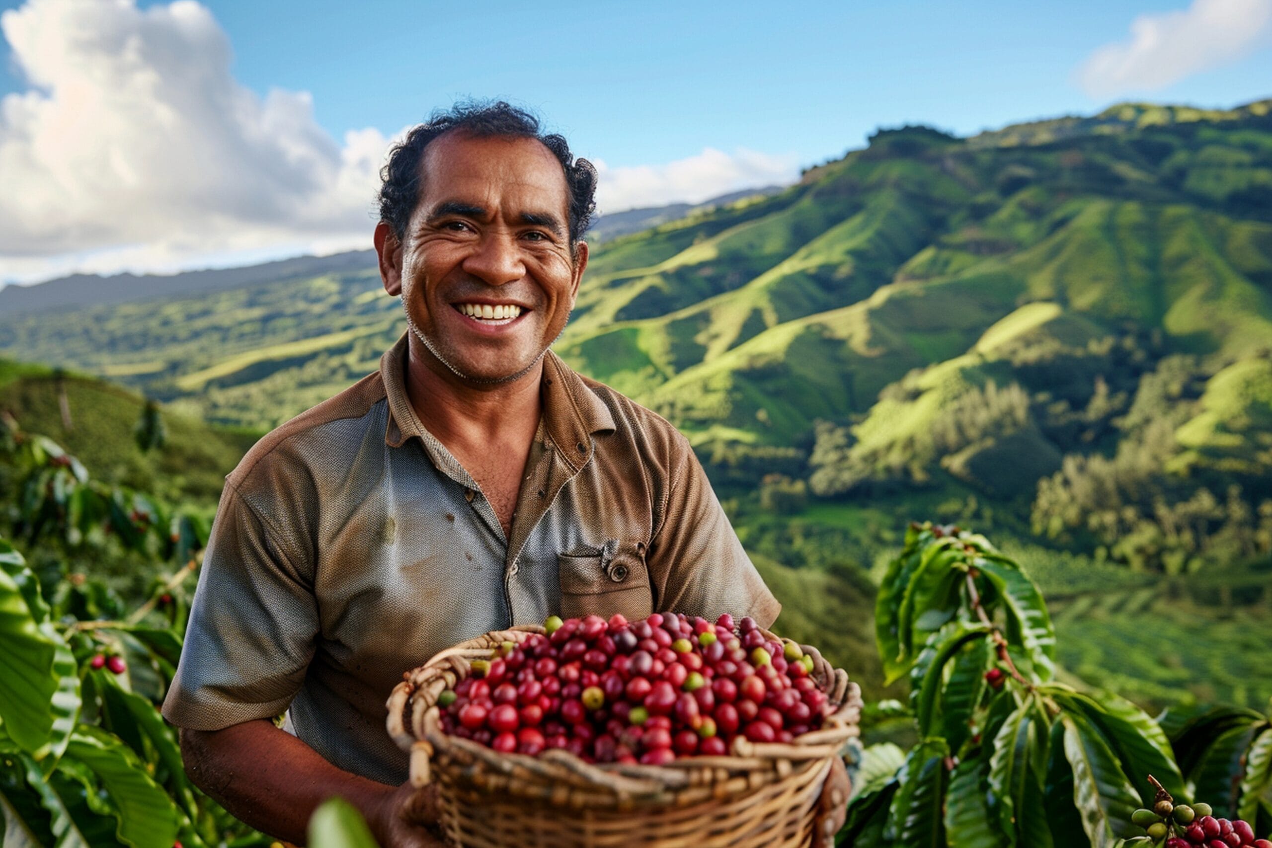 Petani Kopi memanen kopi di pegunungan Indonesia - AI oleh Freepik/Toko Kopih