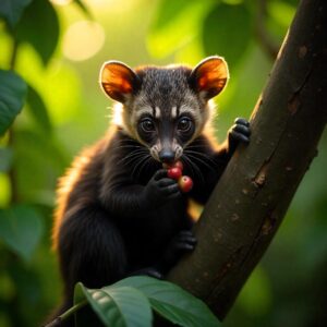 Musang atau Luwak memakan biji-bijian kopi yang matang guna menghasilkan sekresi yang unik dan mahal.